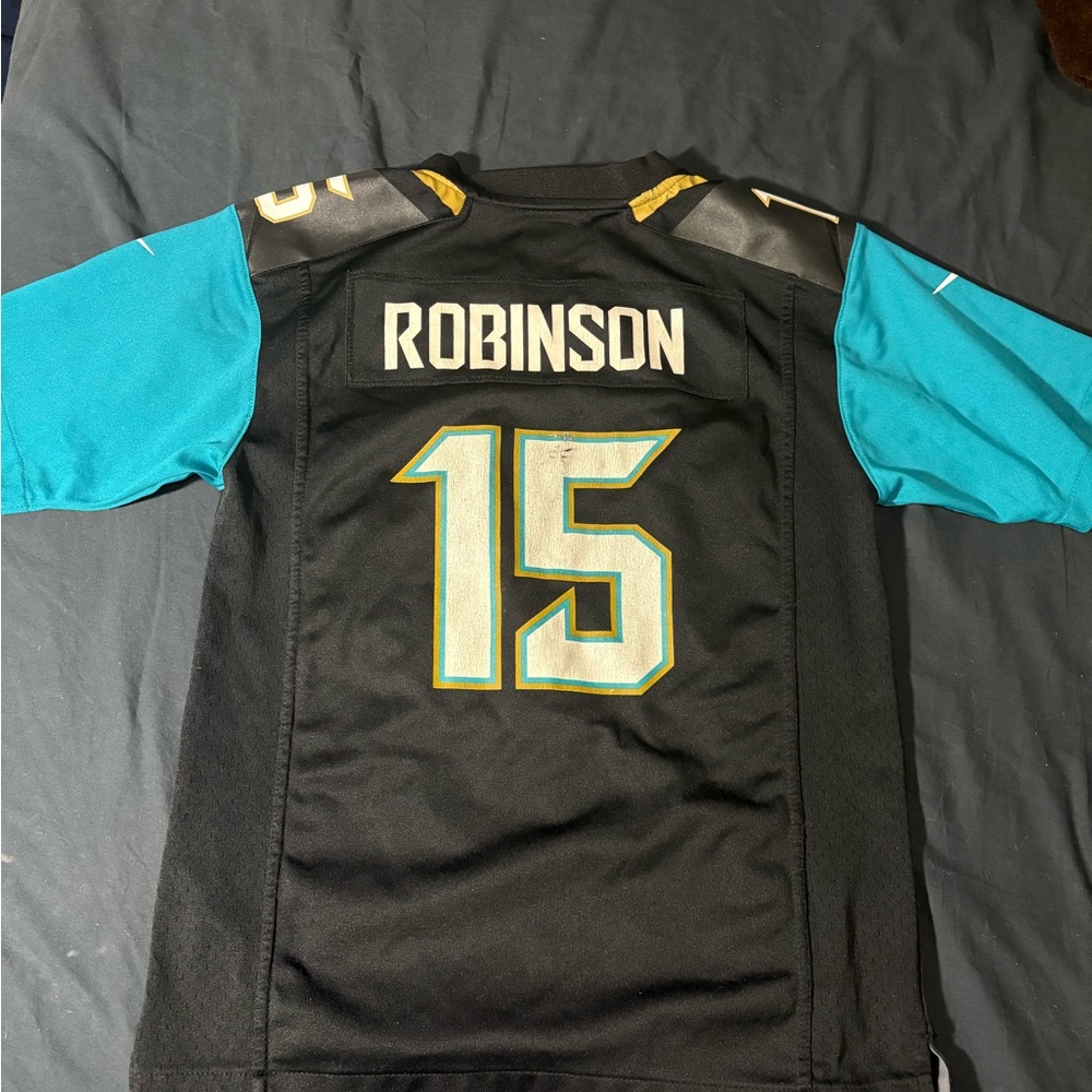 Nike jaguar NFL Black and Teal Kids Jersey